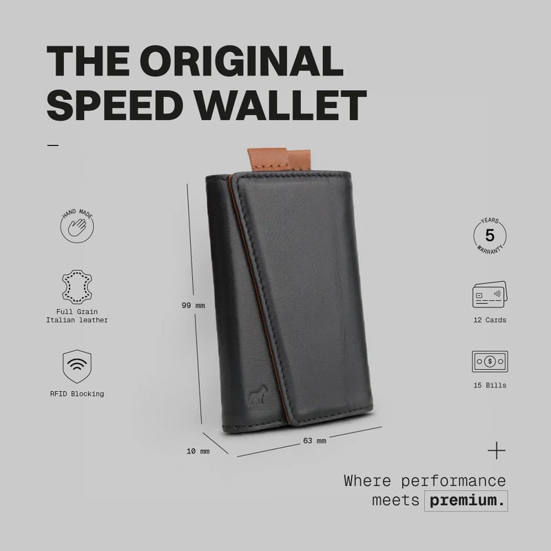 The Frenchie Co. - Speed Wallet - Ultra Slim Front Pocket Card Holder - RFID Blocking Quick-Access Pull Tab - Full-Grain Italian Leather, Holds 8 Cards & Cash - Image 2